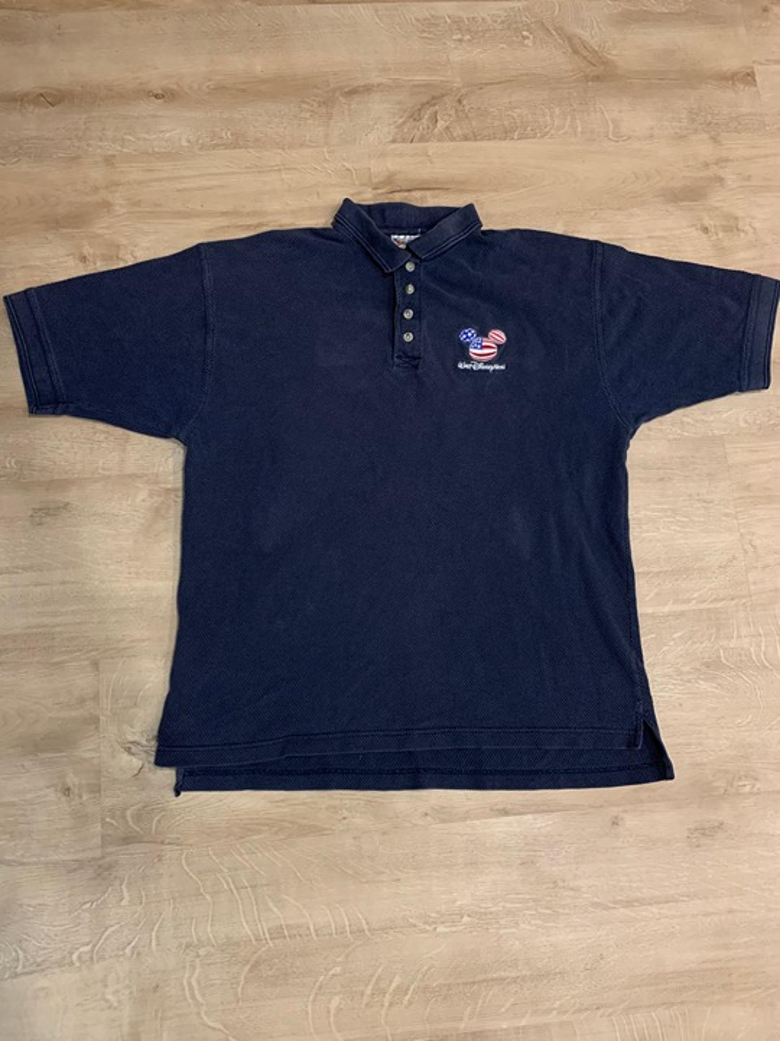 Vintage Walt Disney World Mickey Ears Polo Shirt White Textured USA Men’s XL