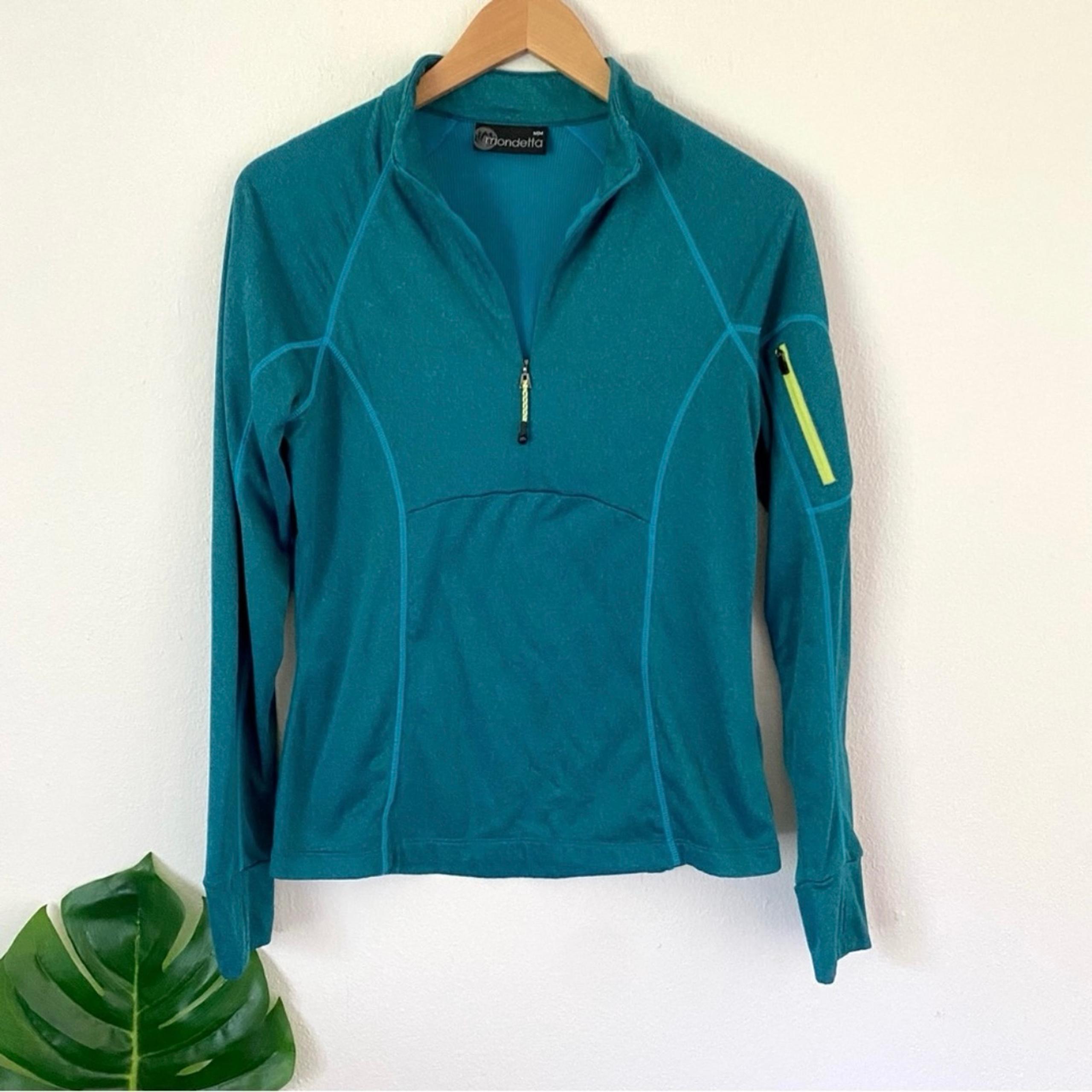 MONDETTA Teal Blue Athletic Jacket 1/4 Zip Pullover Women's Size Medium