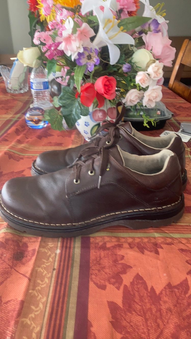 Dr. Martens oxford brown shoes.