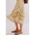Free People Calliope Ruffle Midi Skirt Sage Medium NWT Ethereal Western Bohemian