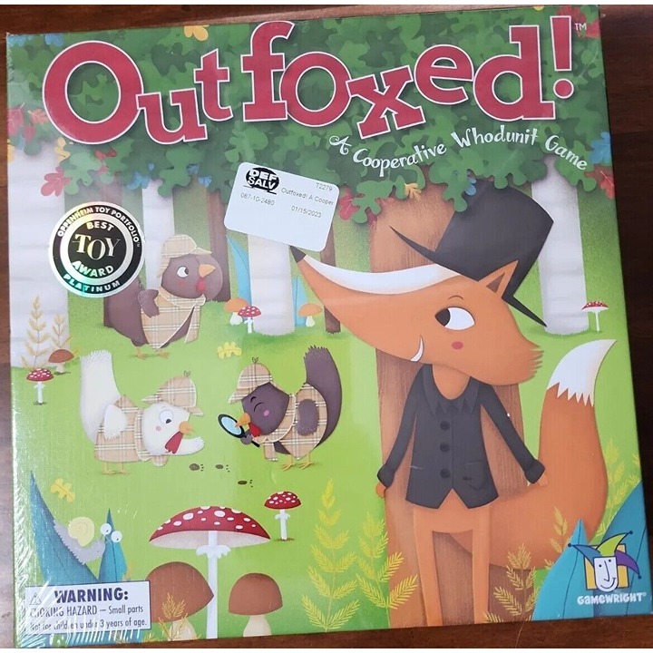 Outfoxed Board Game - A Cooperative Whodunit Gamewright NEW (Platinum Toy Award)