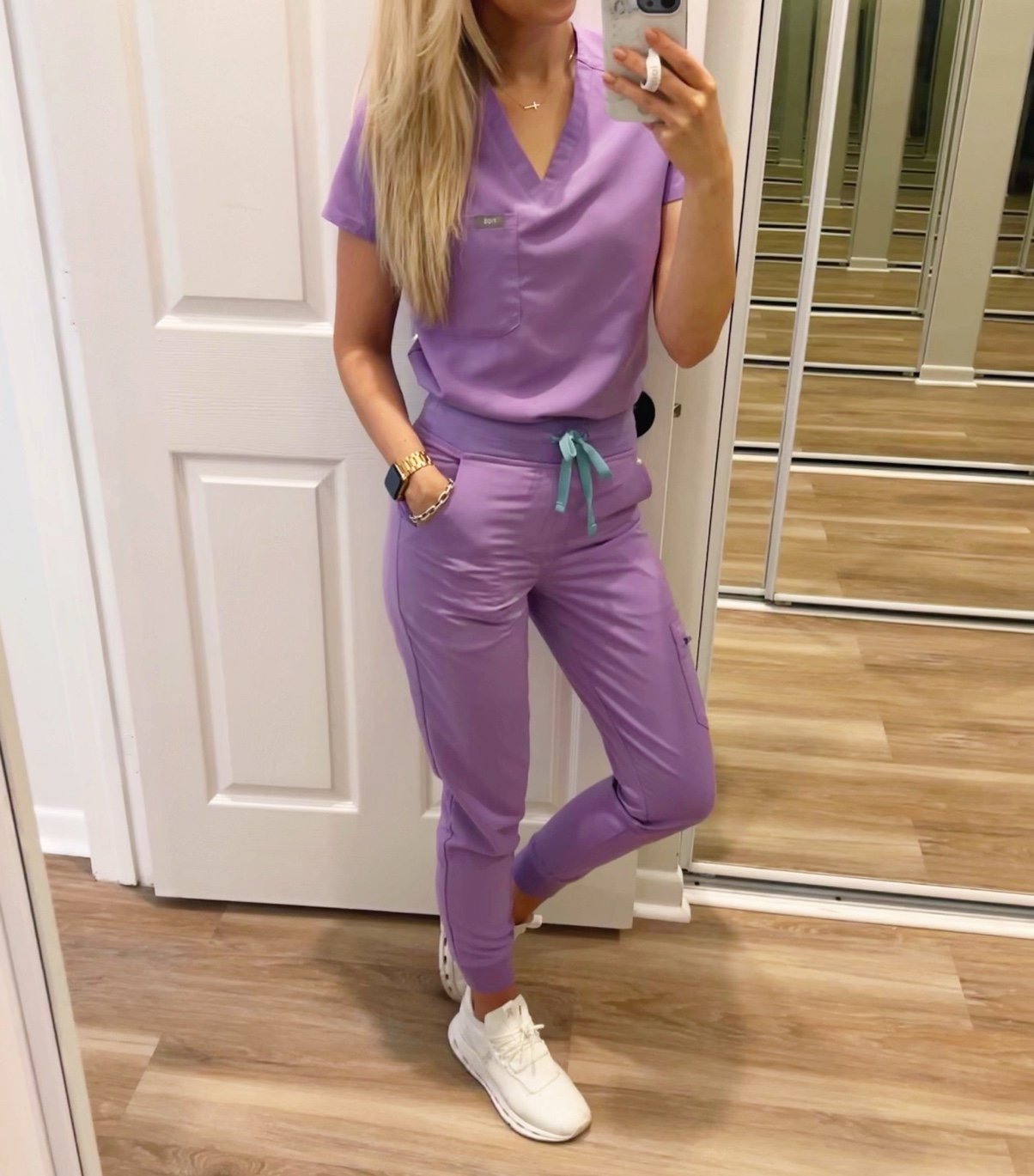 Figs Womens Scrub Set in Lilac Dawn