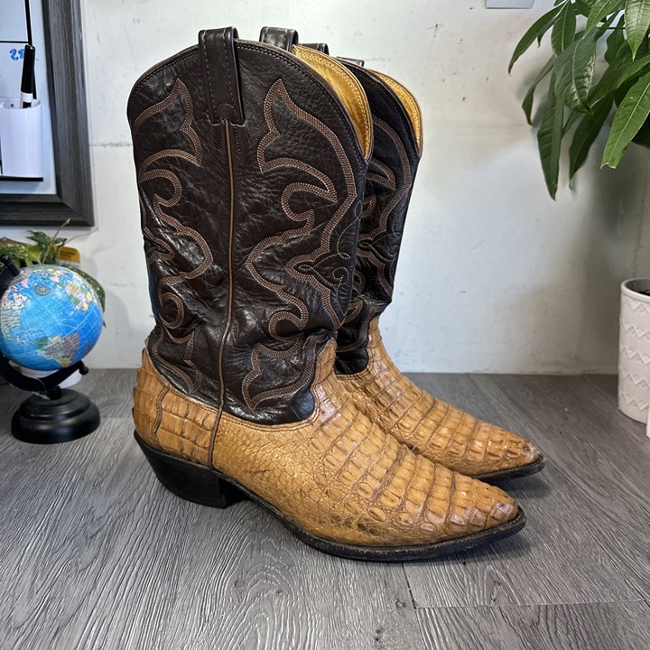 Nocona Boots Men's Western Cowboy Alligator/Crocodile Size 12 D VTG Made In USA