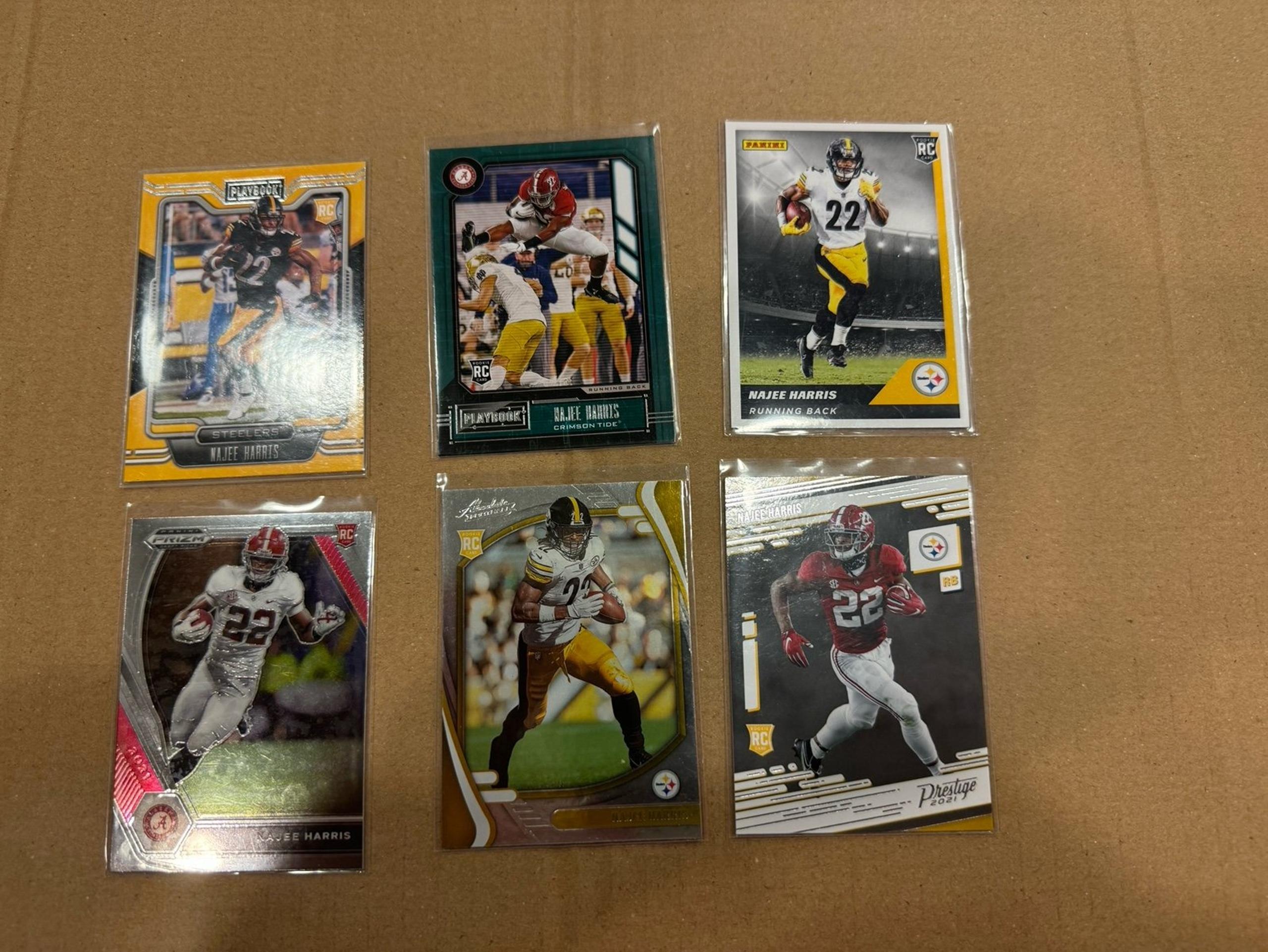 Najee Harris Steelers 6 RC card lot 1