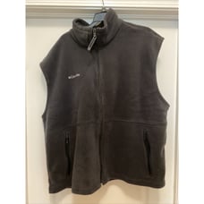 Columbia WM1480 Pullover 1/4 Zip Pocket XXL Sleeveless Vest Grey Fleece