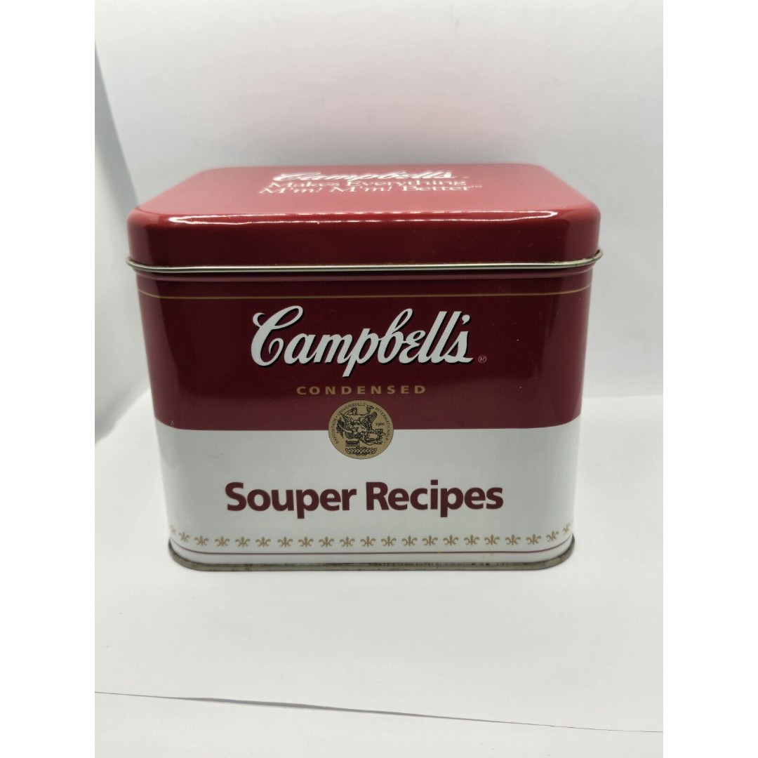 Vintage Campbell's Soup Metal Recipe Tin Box - Souper Recipes.