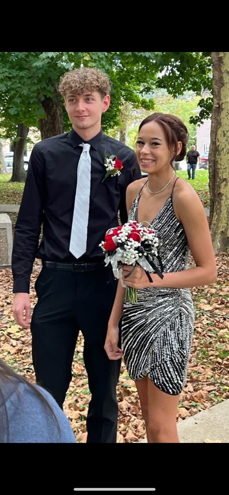 Black and Silver Homecoming Dress