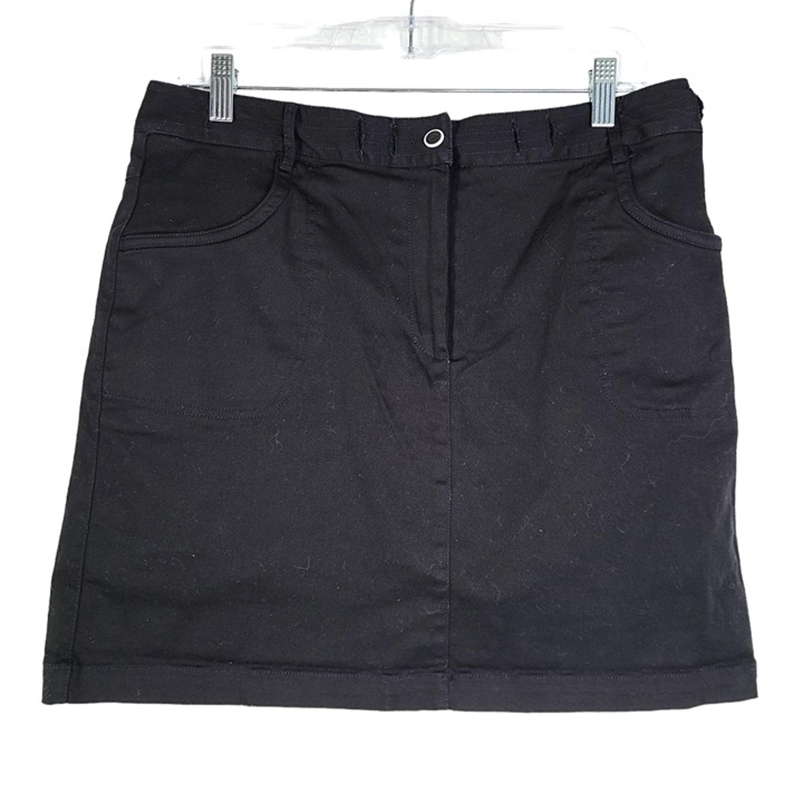 Black A Line Skirt Skort Stretch - Larry Levine