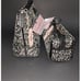 2 Victoria's Secret VS Fashion Show black satin silver rhinestone makeup bag