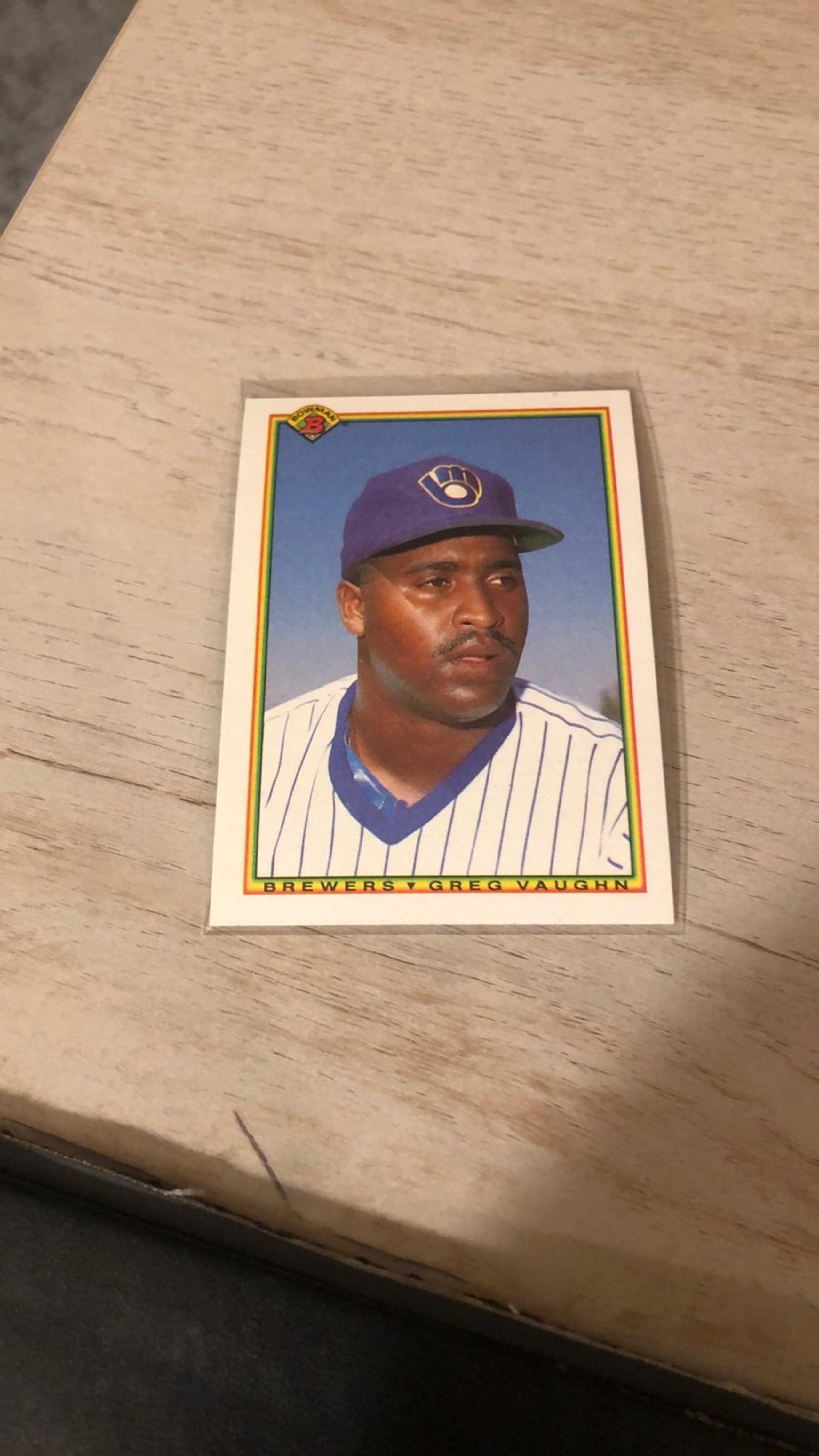 1990 Bowman Greg Vaughn OF #1073 Baseball trading Card Item #ME1073