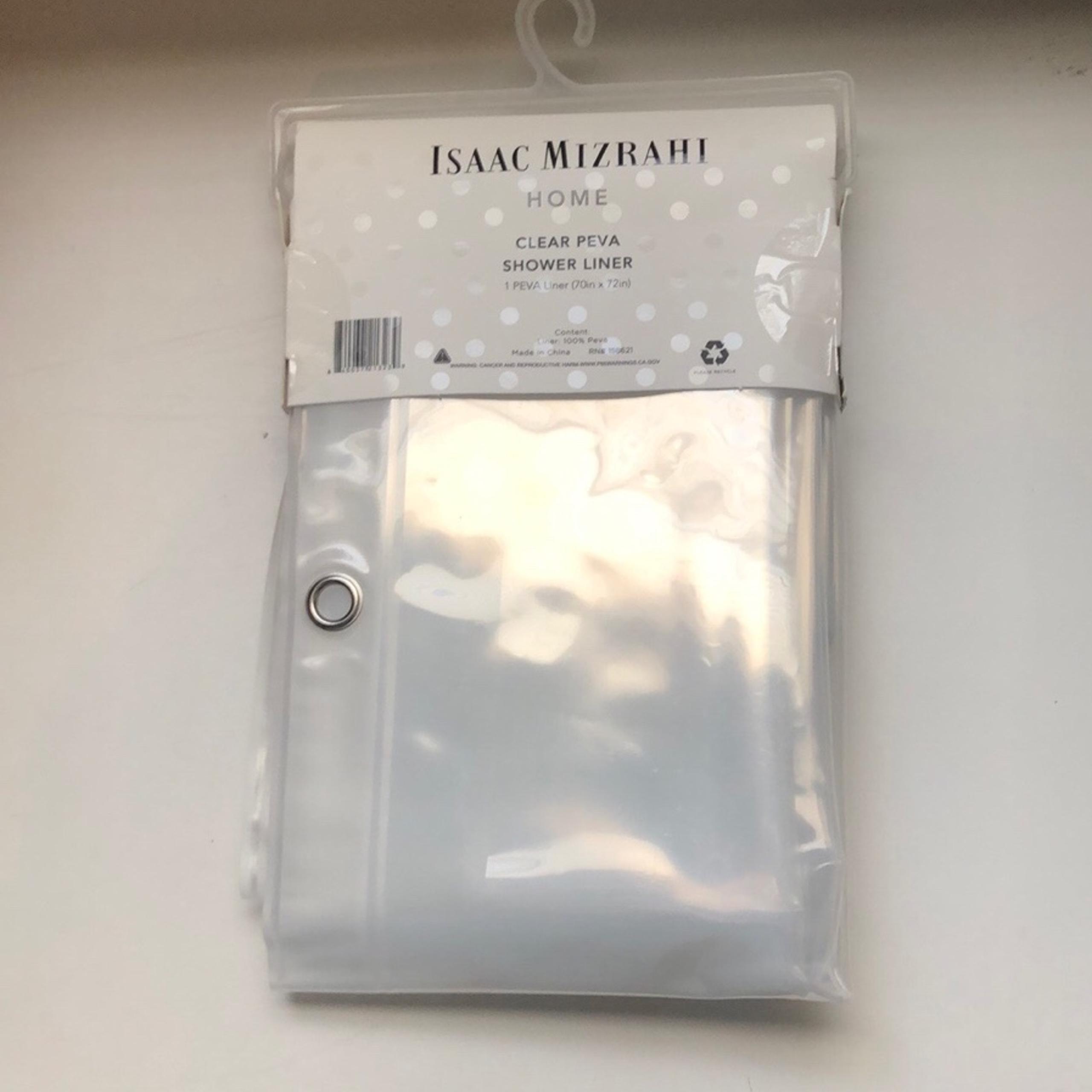New Isaac Mizrahi Home Clear Peva 70”X72” Shower Liner Curtain