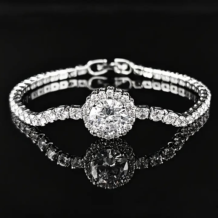 2ct Diamond Solid Sterling Silver Womens 7 Round Tennis Bracelet New Jewelry