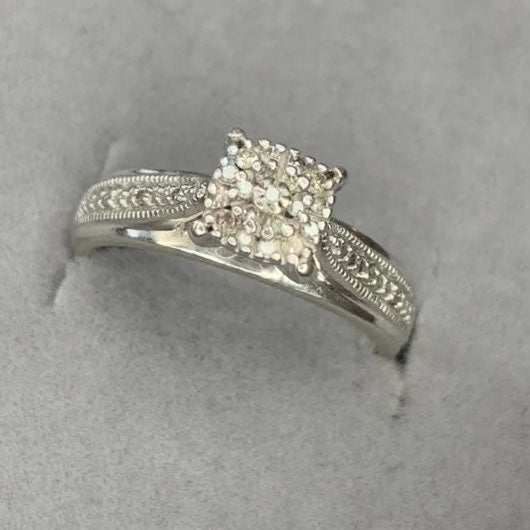 SS925 DIAMOND CLUSTER Flower ring