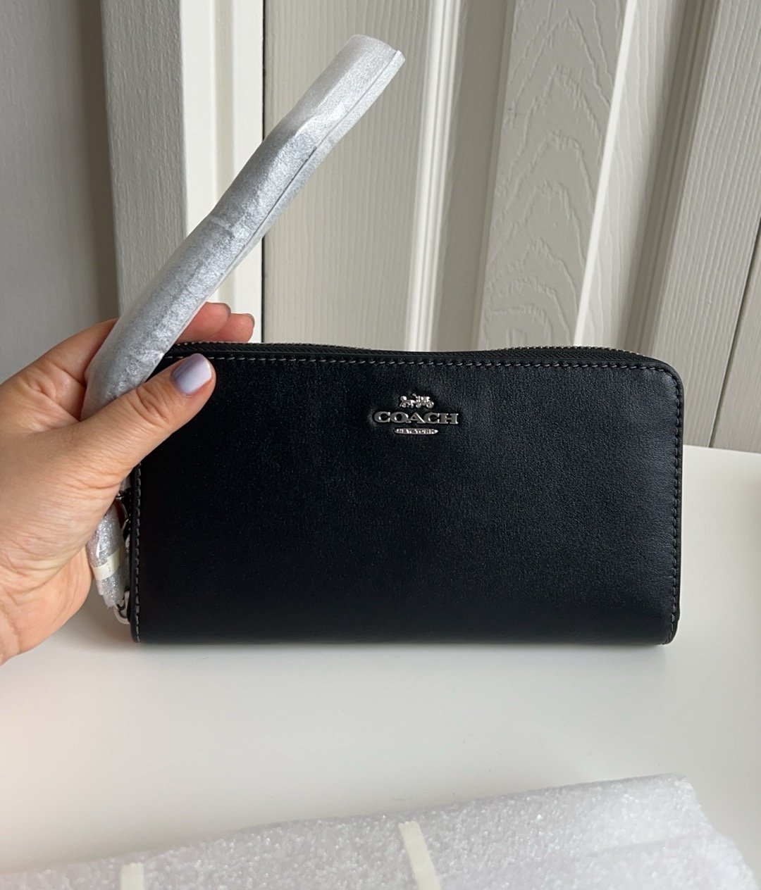 Coach Long Zip Around Wallet in Black