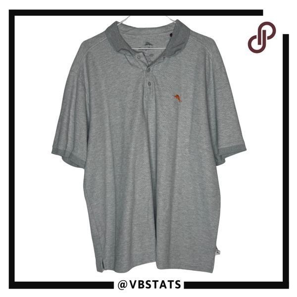Tommy Bahama Men's Performance Supima Cotton Blend Polo Shirt Gray Size XL