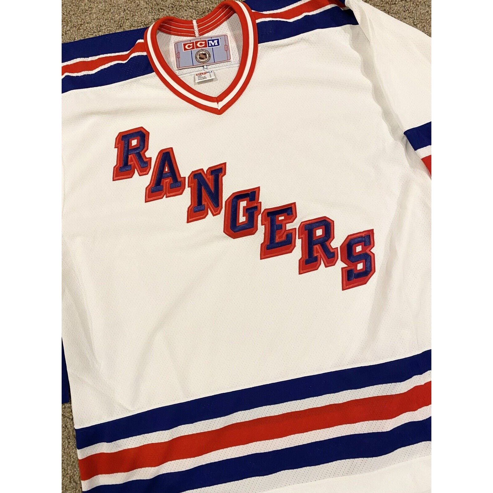Vintage NY Rangers NHL Jersey Mens Large 90's New York NHL Hockey Excellent Cond