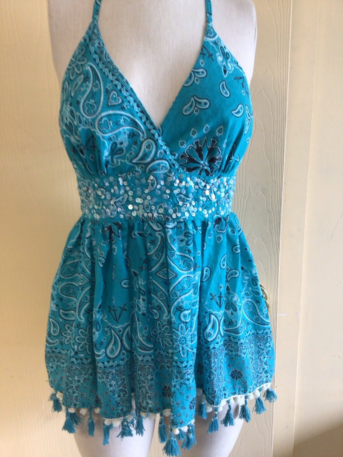 NWT Antica Sartoria bandana print halter top