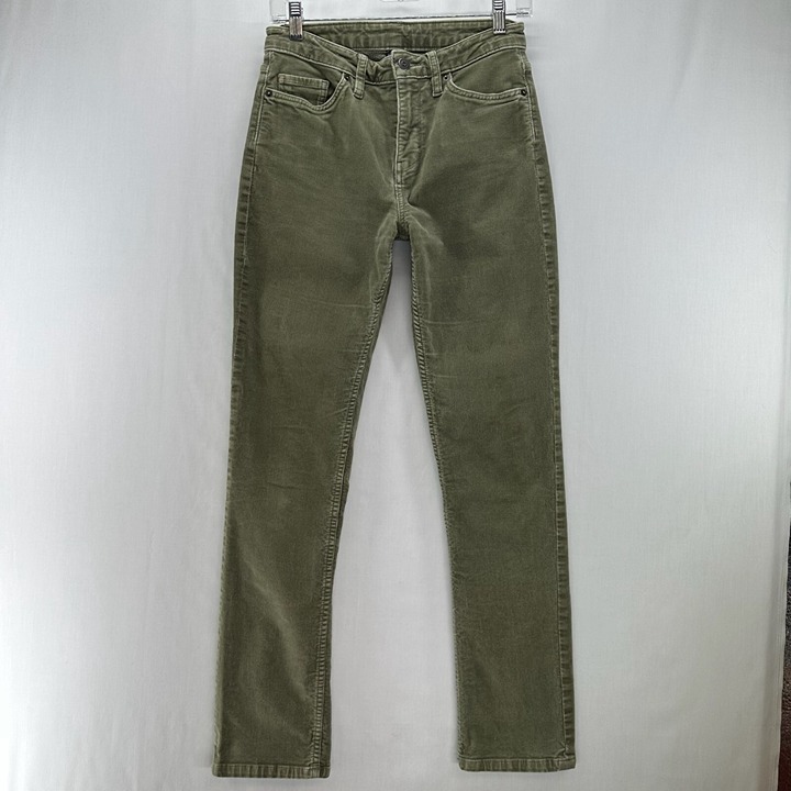 Patagonia Worn Wear Corduroy Jeans Womens Size 27 Midrise Fitted Casual Green