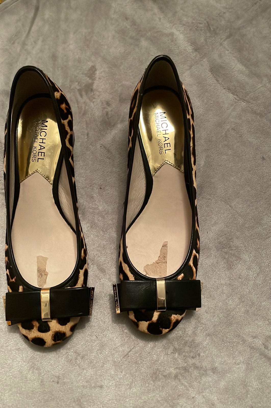 Michael Kors Leopard Calfskin Chunky Heel Pumps - Size 7