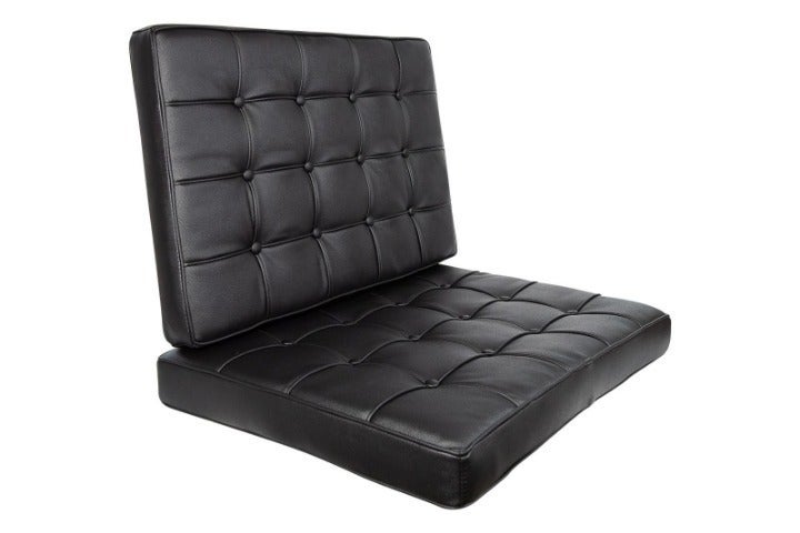 Black Italian Leather/Match Replacement Cushion Set for Pavilion Style Chair