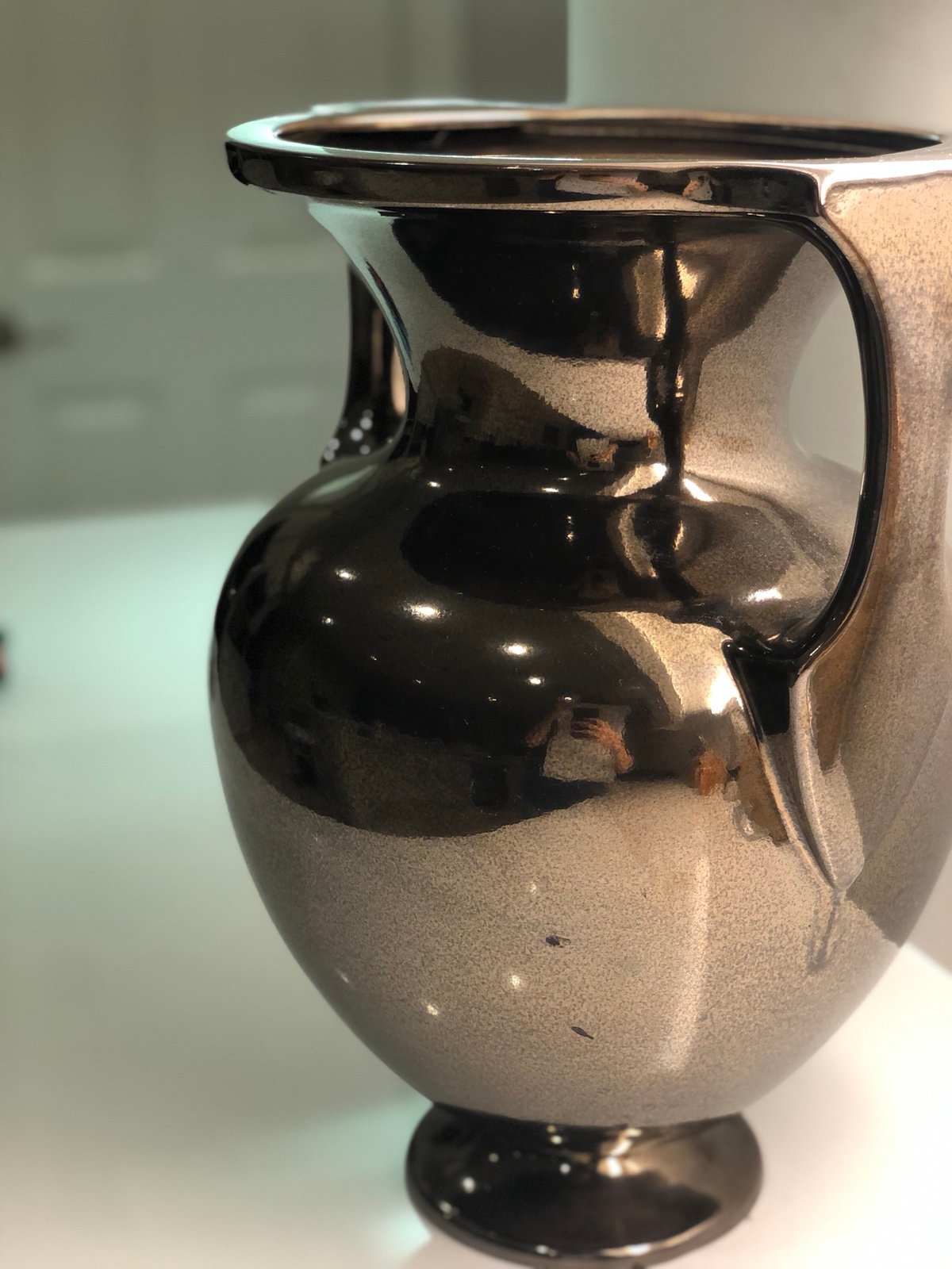 Grecian Amphora Large Roger Thomas Collection Ceramic Bronze Glaze Portugal