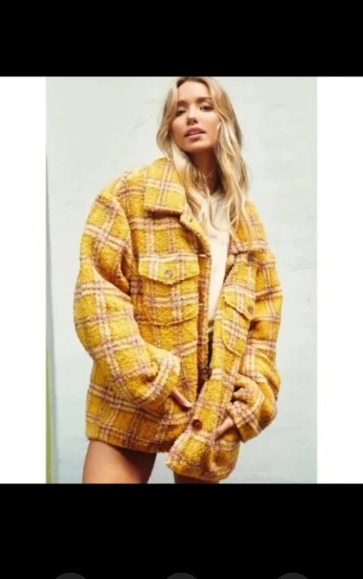 Teddy fur Jacket Oversized Fit Functional Chest Flap Pockets front button