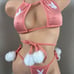 NEW PLAYBOY Peach PomPom Stripper Pole Dancer Thong Outfit Set OS