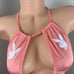 NEW PLAYBOY Peach PomPom Stripper Pole Dancer Thong Outfit Set OS