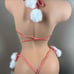 NEW PLAYBOY Peach PomPom Stripper Pole Dancer Thong Outfit Set OS