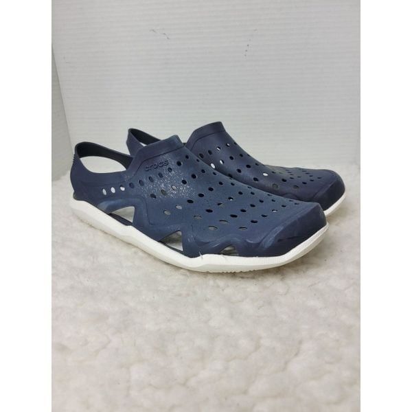 Crocs Swiftwater Wave Mens Size 9 Sandals 203963 Blue Comfort Slip On Shoes