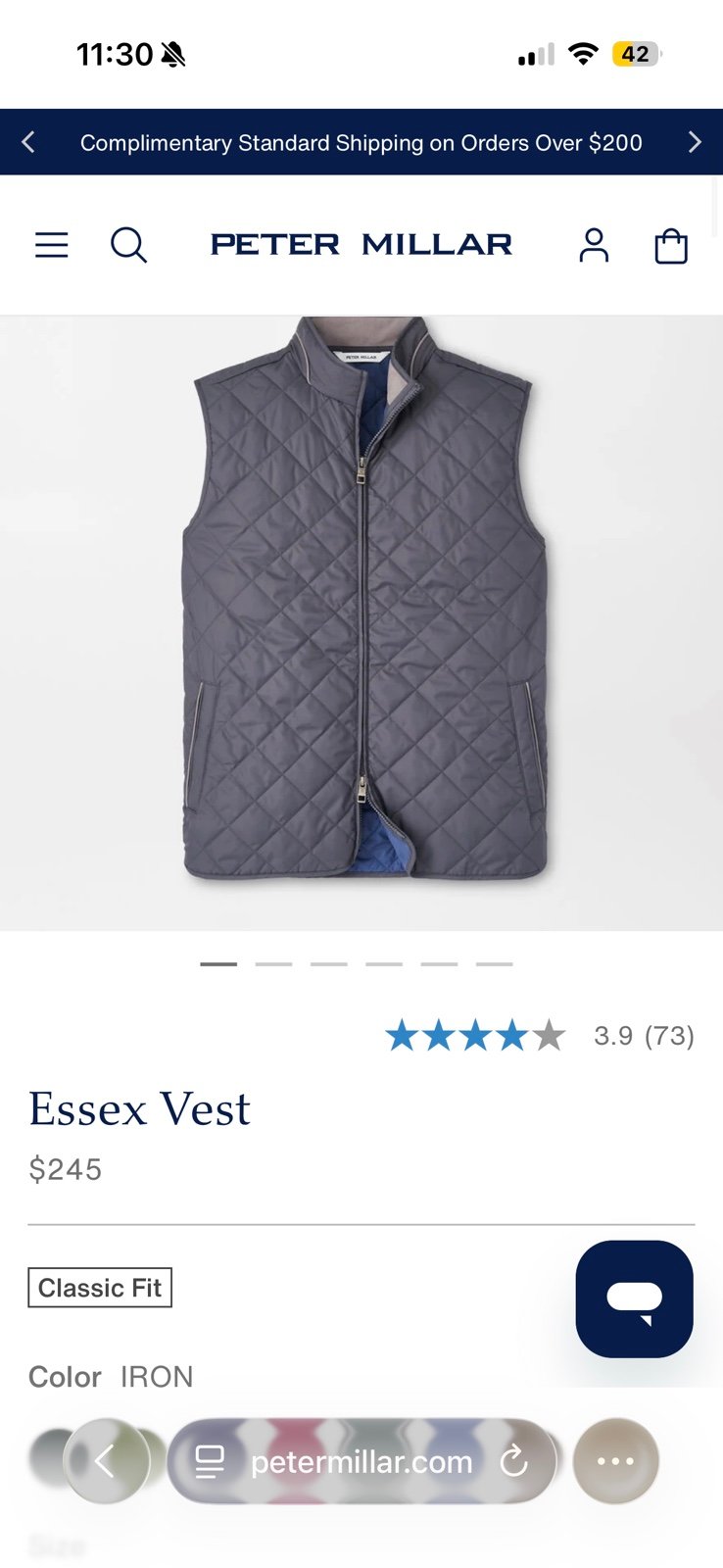 Peter Millar Essex Vest Iron M