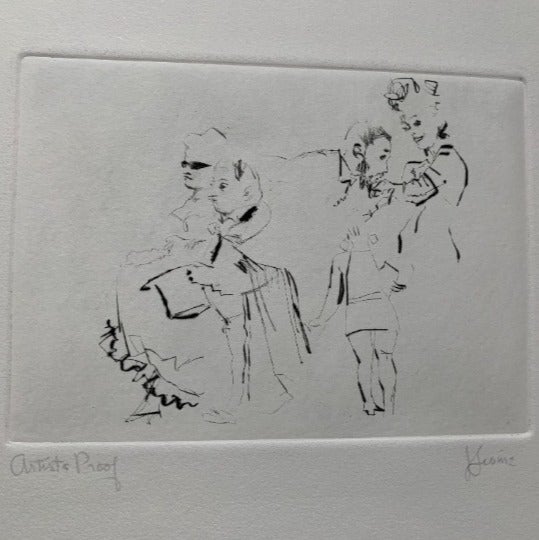 Original, Signed, Drypoint Etching by Jack Levine