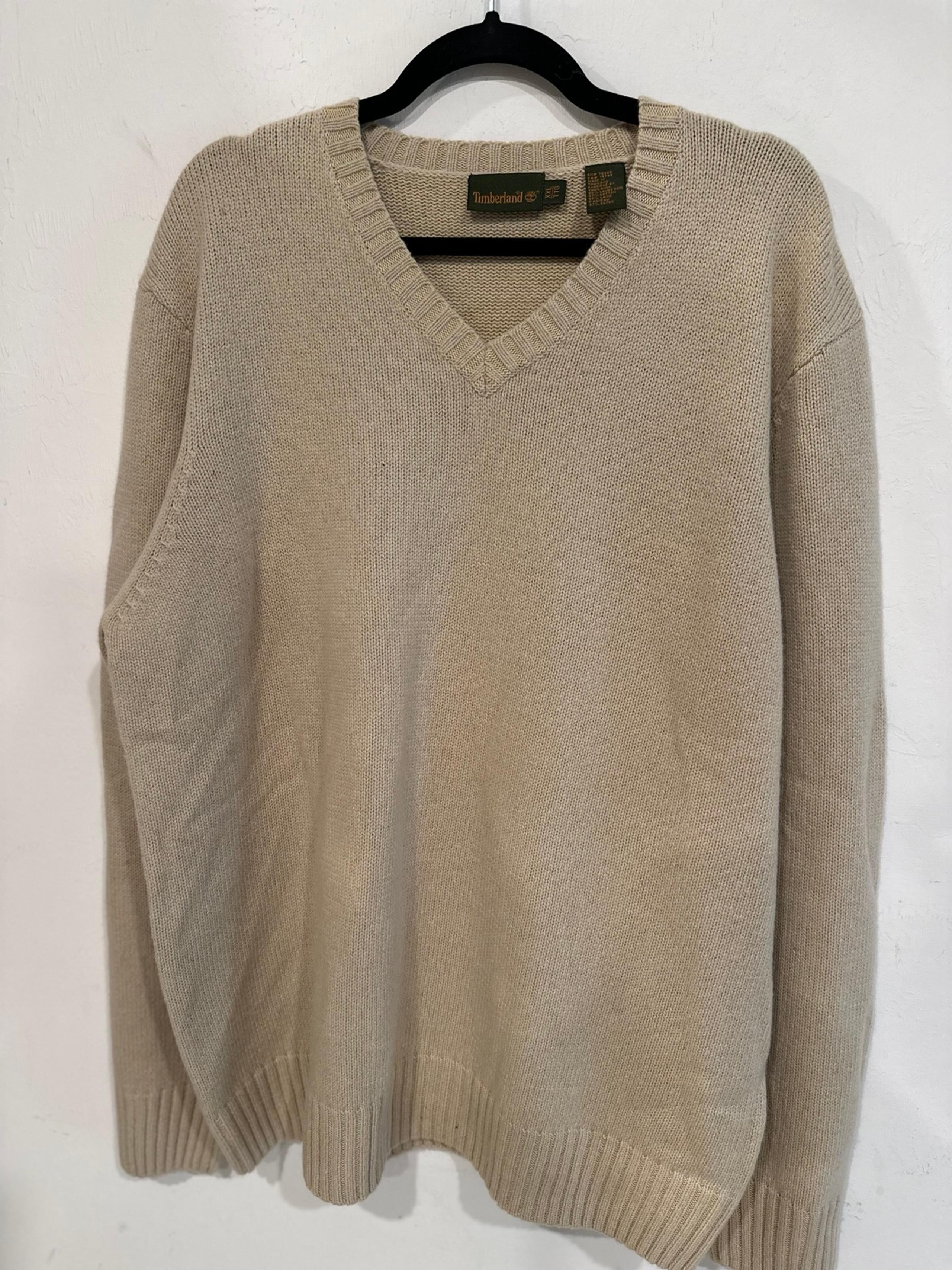 Timberland Men's Sweater 53%lambs Wool 47%cotton XXL V neck