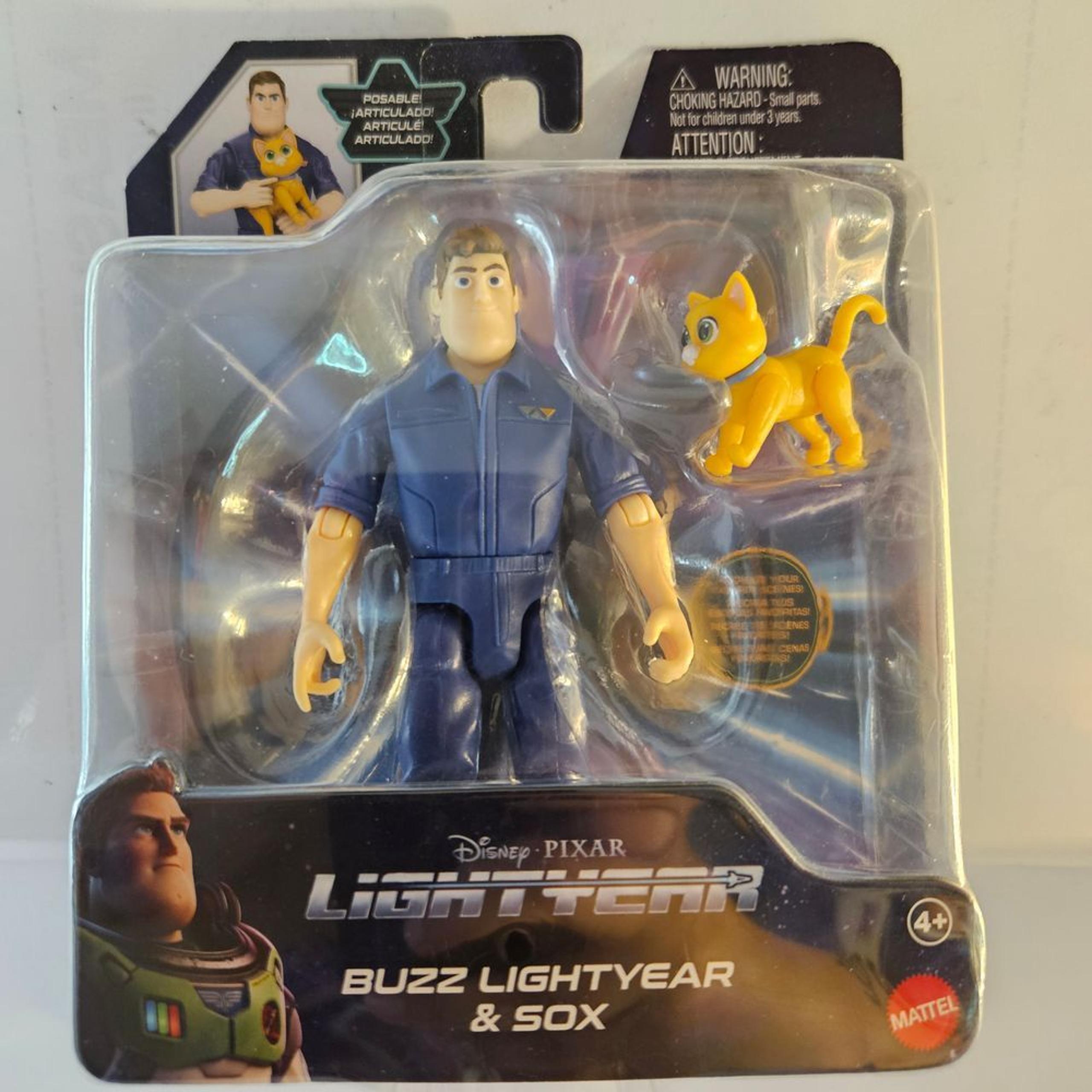 Disney Pixar Lightyear Buzz Lightyear & Sox Action Figure Set Collectible Toy
