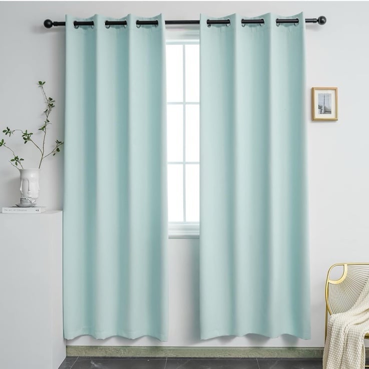 Aqua Curtains for Bedroom Window Treatment Blackout Thermal Insulated Room