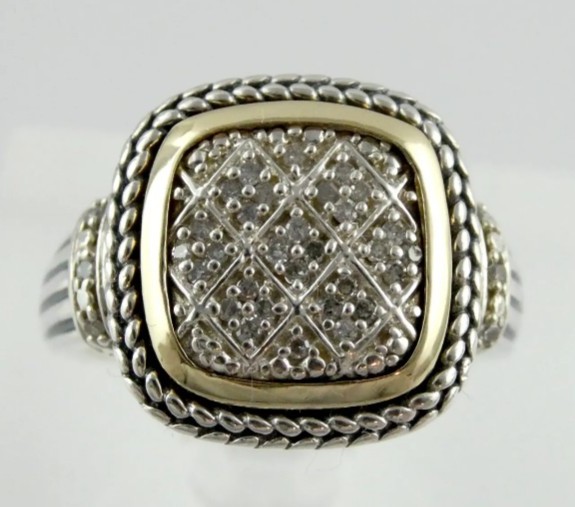Genuine Diamond 925/14k Ring Size 7