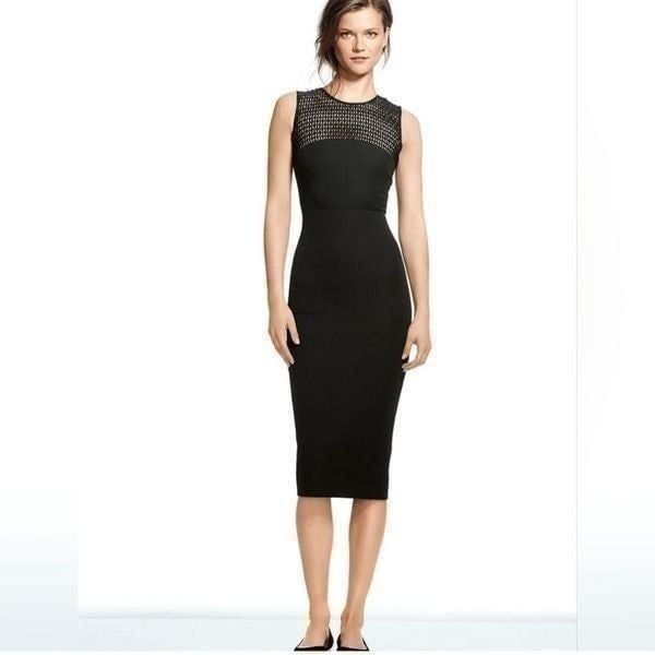 Roland Mouret for Banana Republic Lace Panel Yoke Pencil Stretch Dress Size 0P