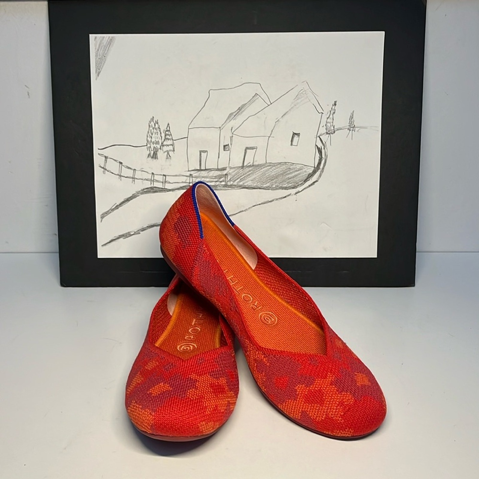 Rothy’s Red Camo Ballet Flats Women’s US Size 7.5