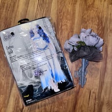 Child Size Medium 8-10 Emily Corpse Bride Costume W/Flower Bouquet Spirit Hallow