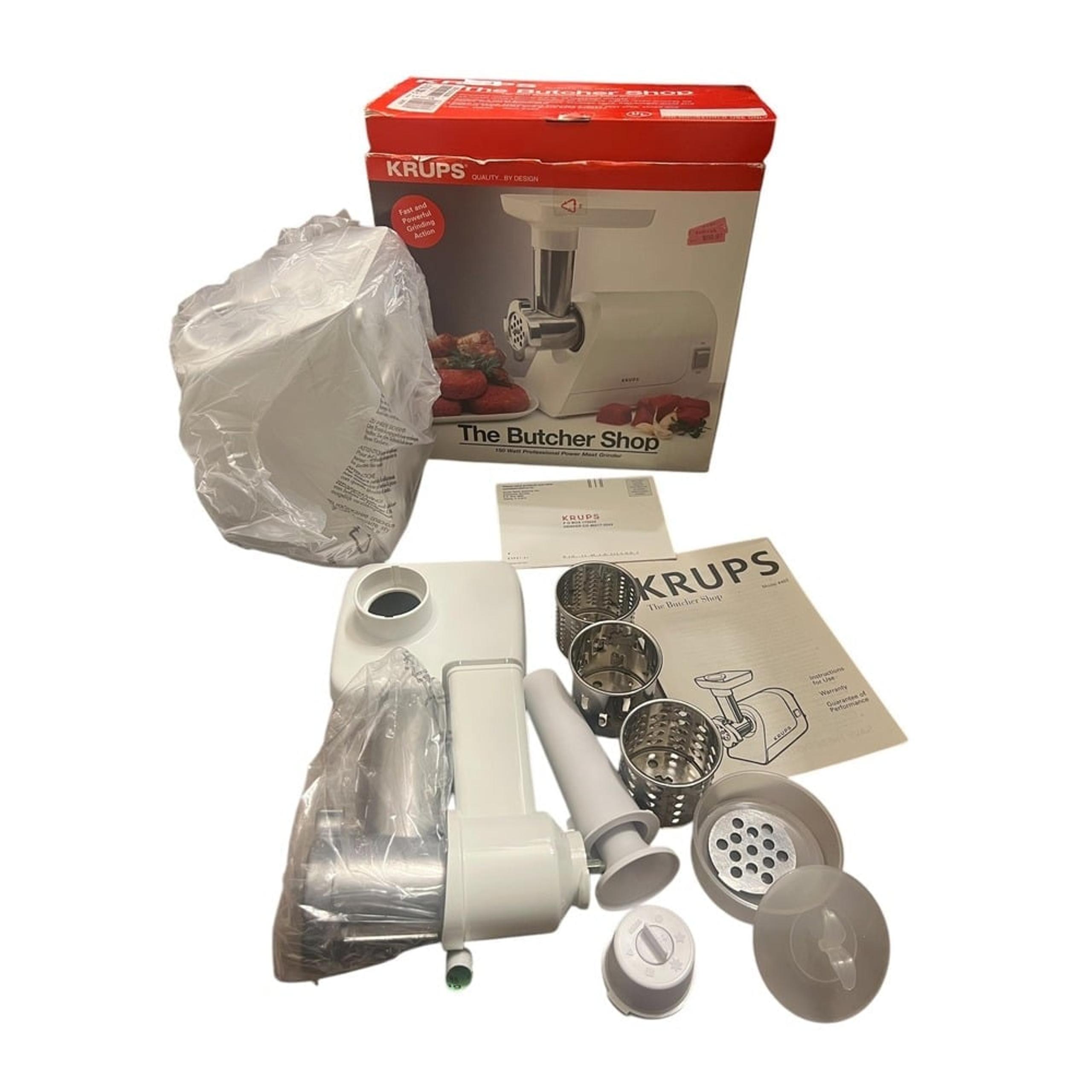 Complete Set The Butcher Shop#402 150-Watt Professional Power Meat Grinder - Krups