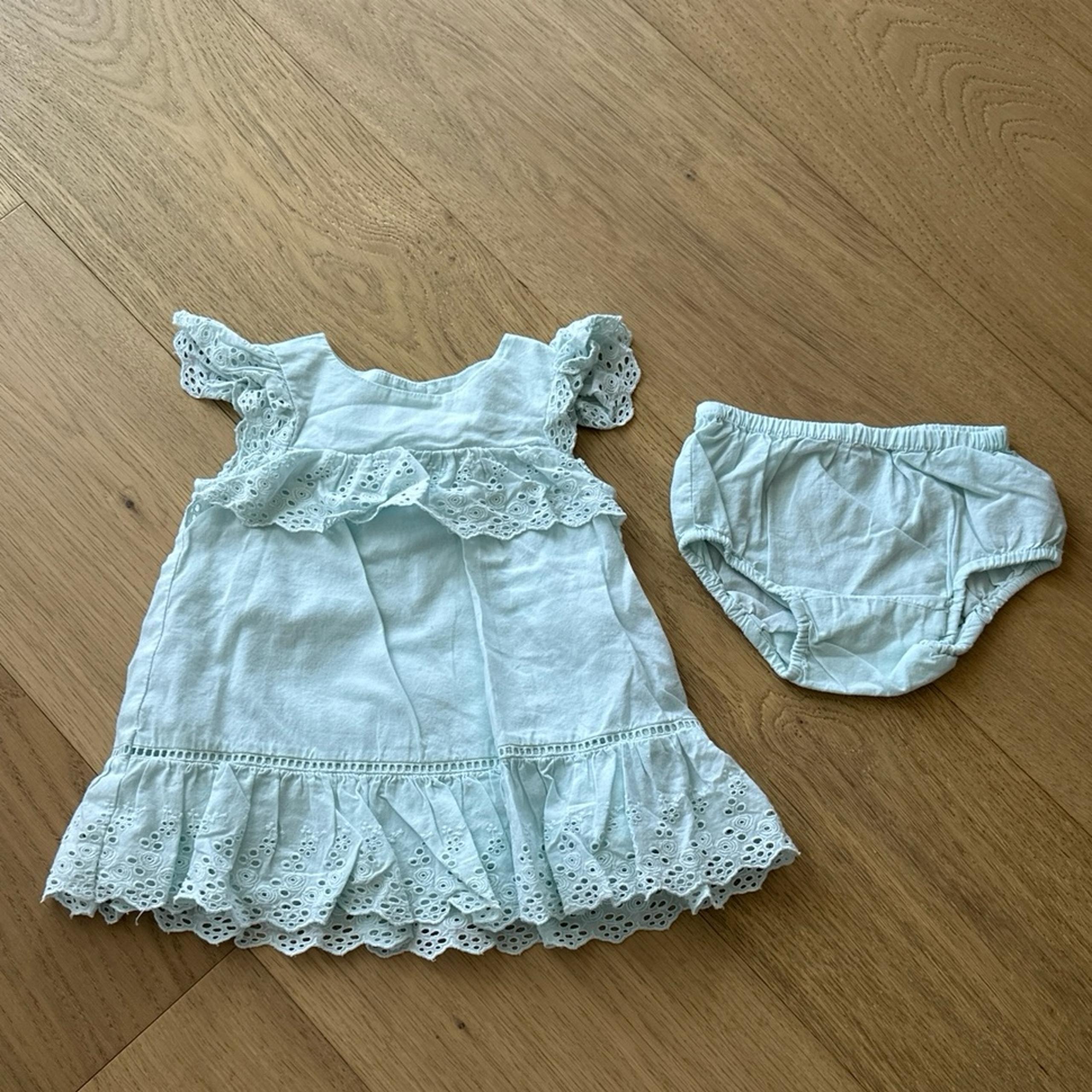 Baby Gap Light Blue Cotton Dress with Bloomers, SIZE 3-6M