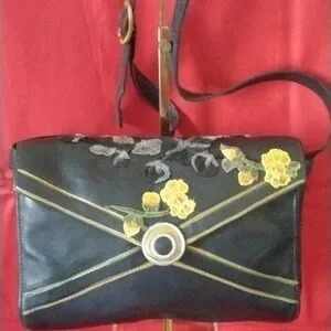 Longchamp leather embellished crossbody purse