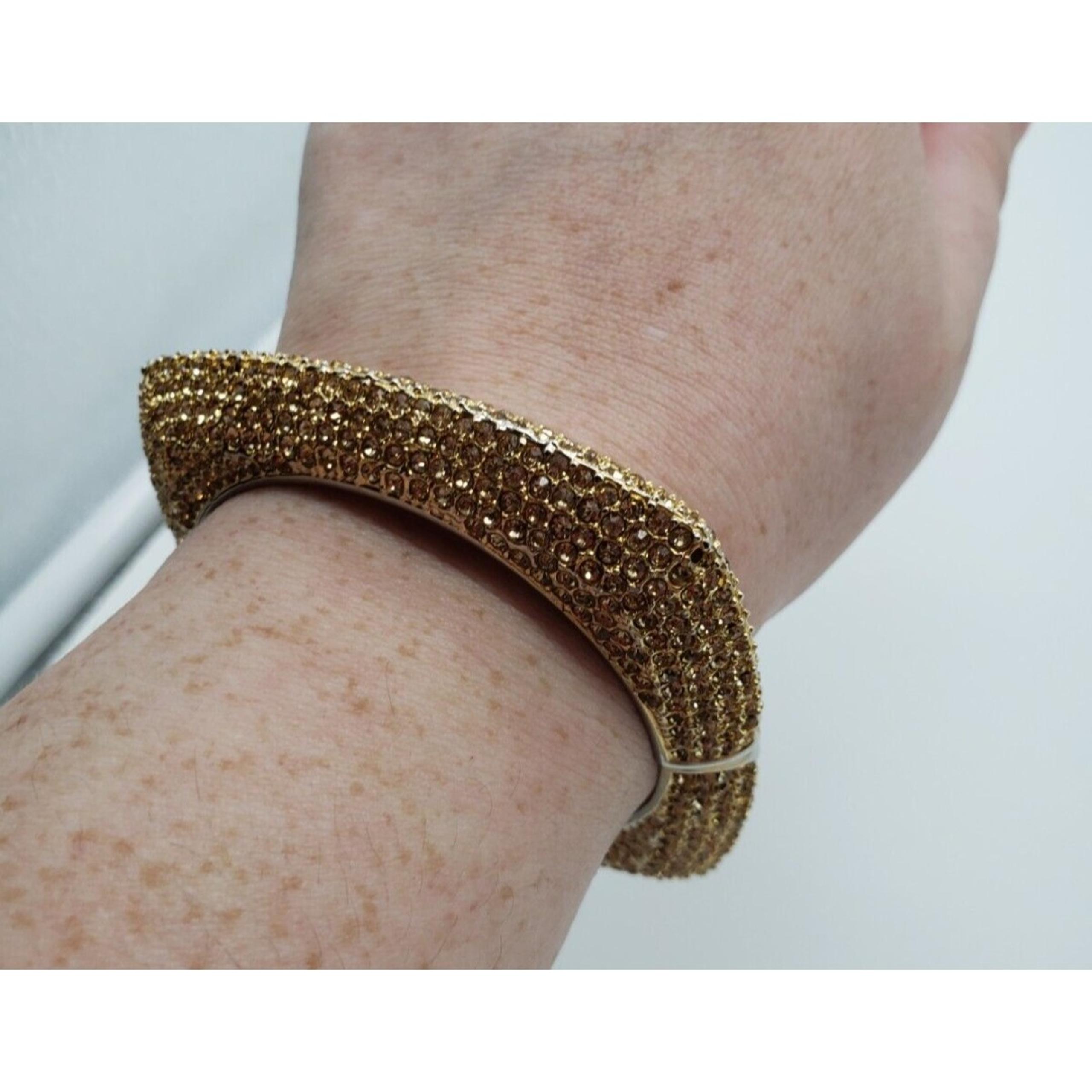 Traci Lynn Pave Yellow Rhinestone Bangle Bracelet