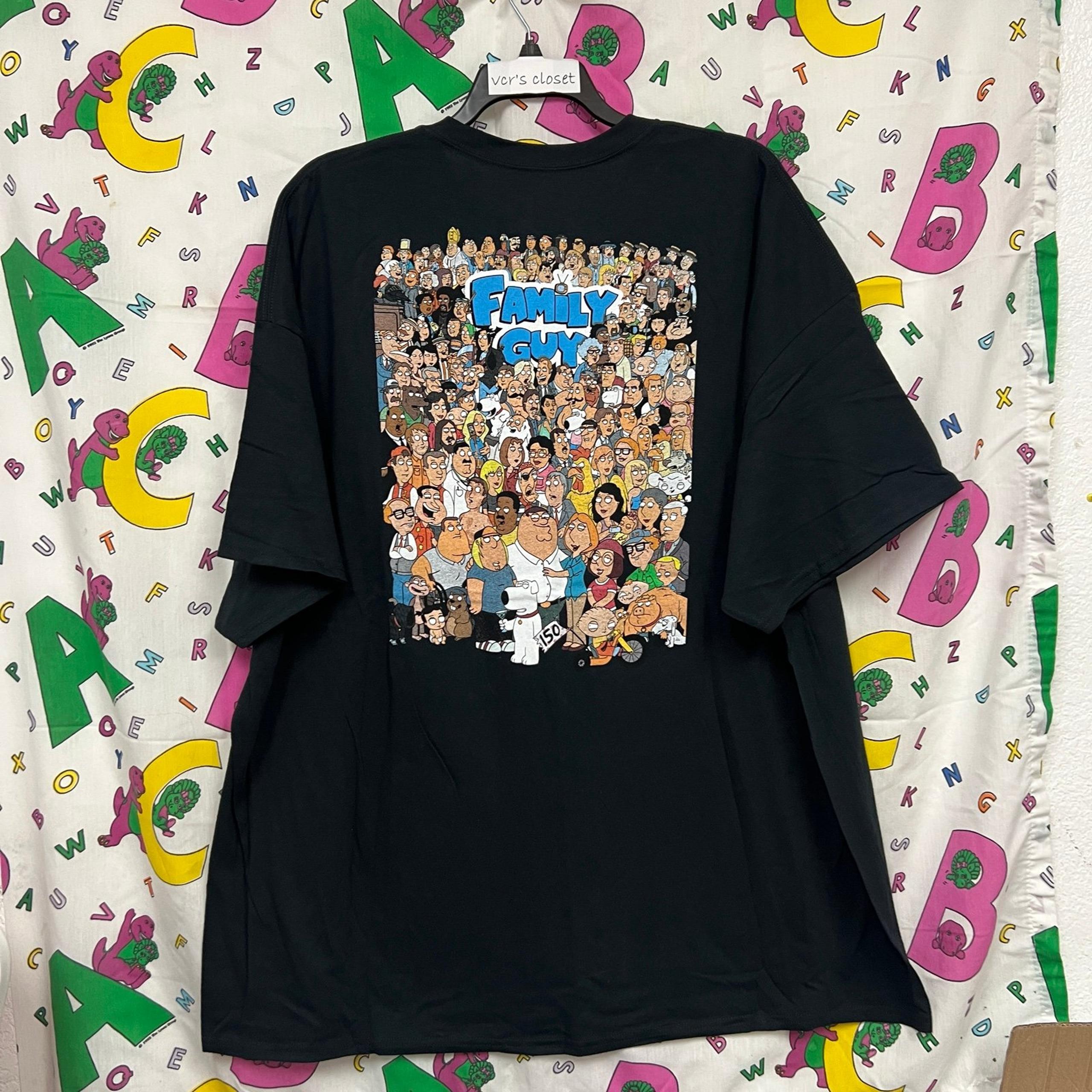 4XL Adult Cartoon Family Guy 20th Anniversary 2-Sided 1999-2019 Graphic T-Shirt