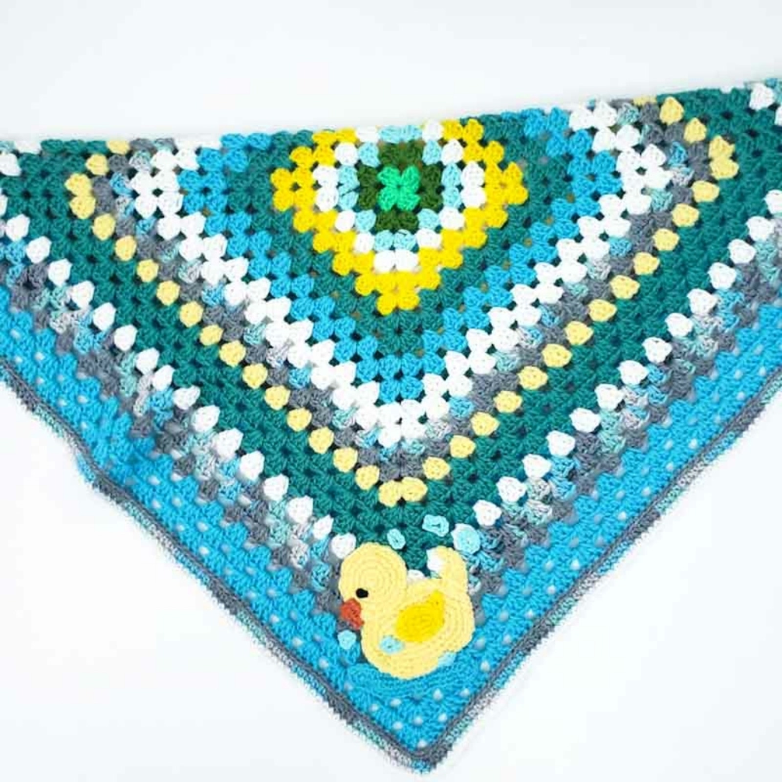 Handmade Crochet Baby Blanket Duckie Blu