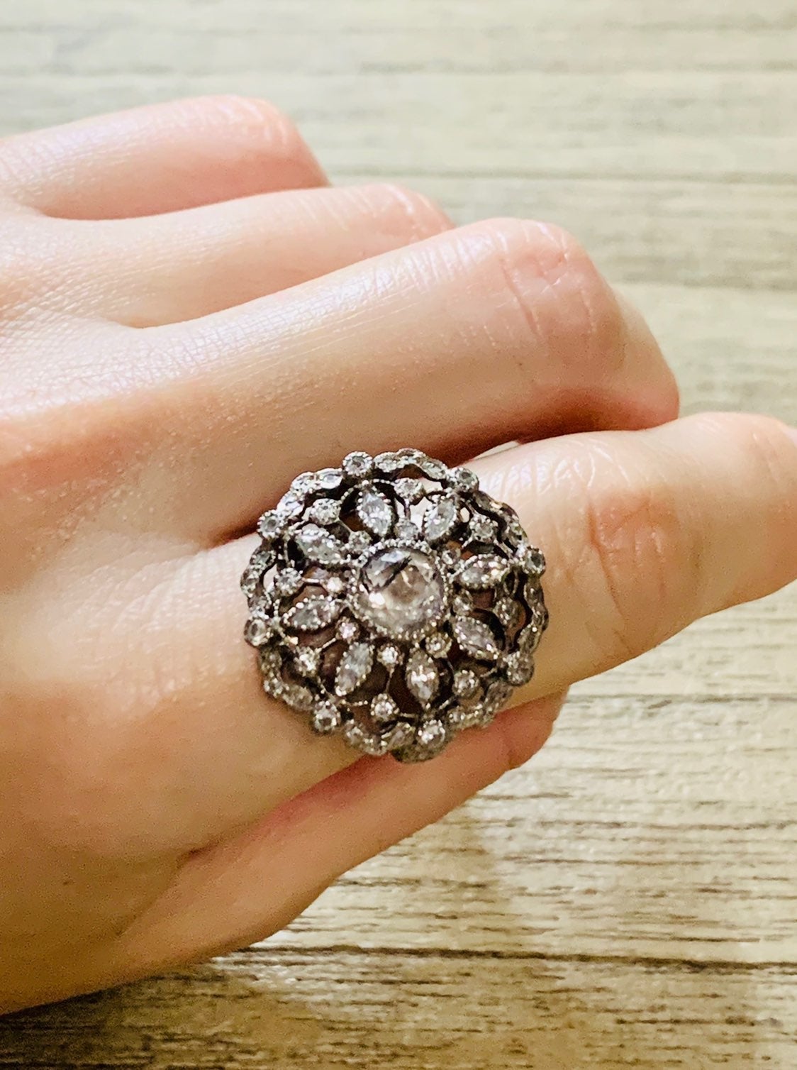 Antique Handmade Silver Ring & Hair Pin