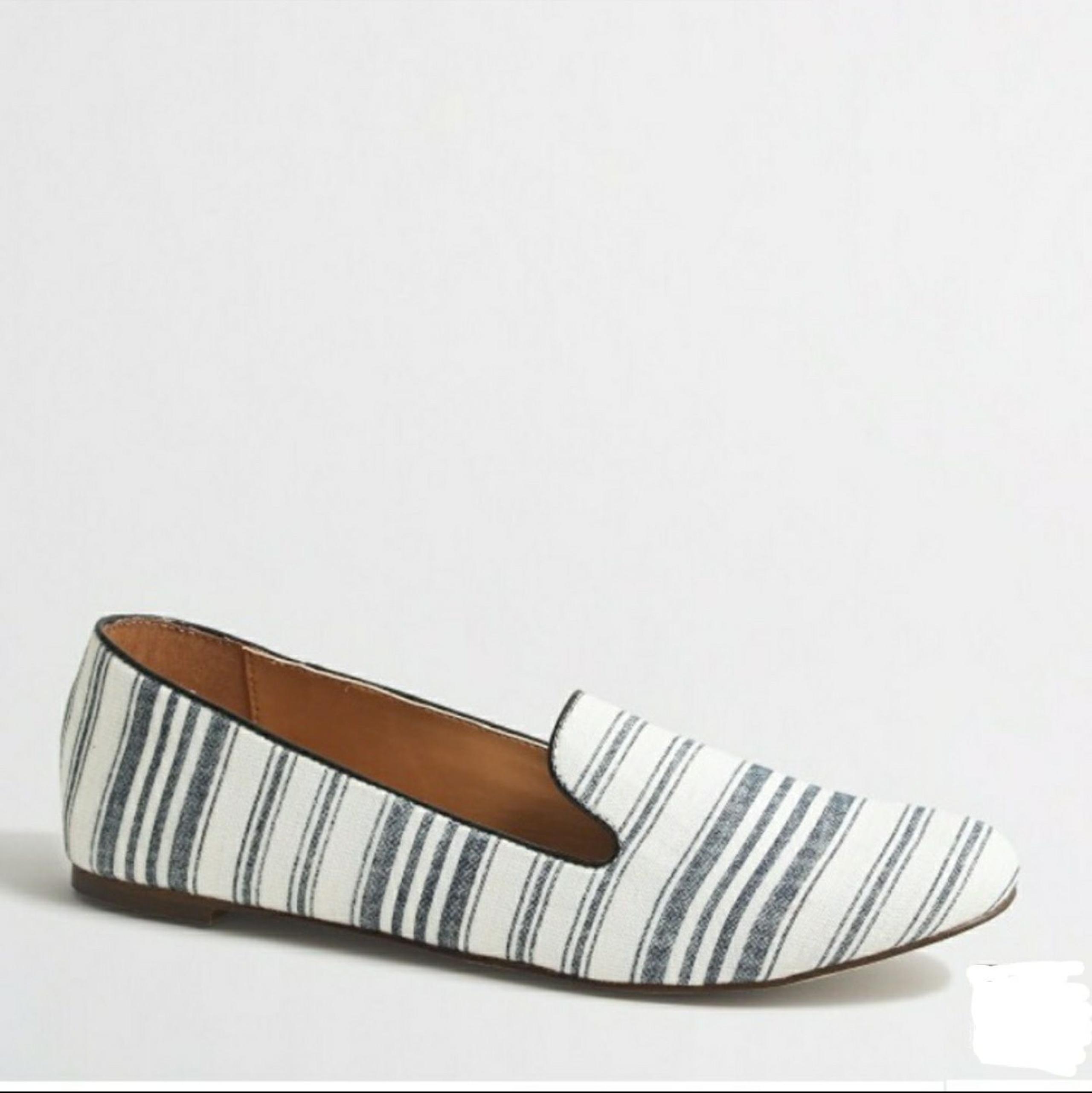 J.Crew Addie Navy Striped Loafers