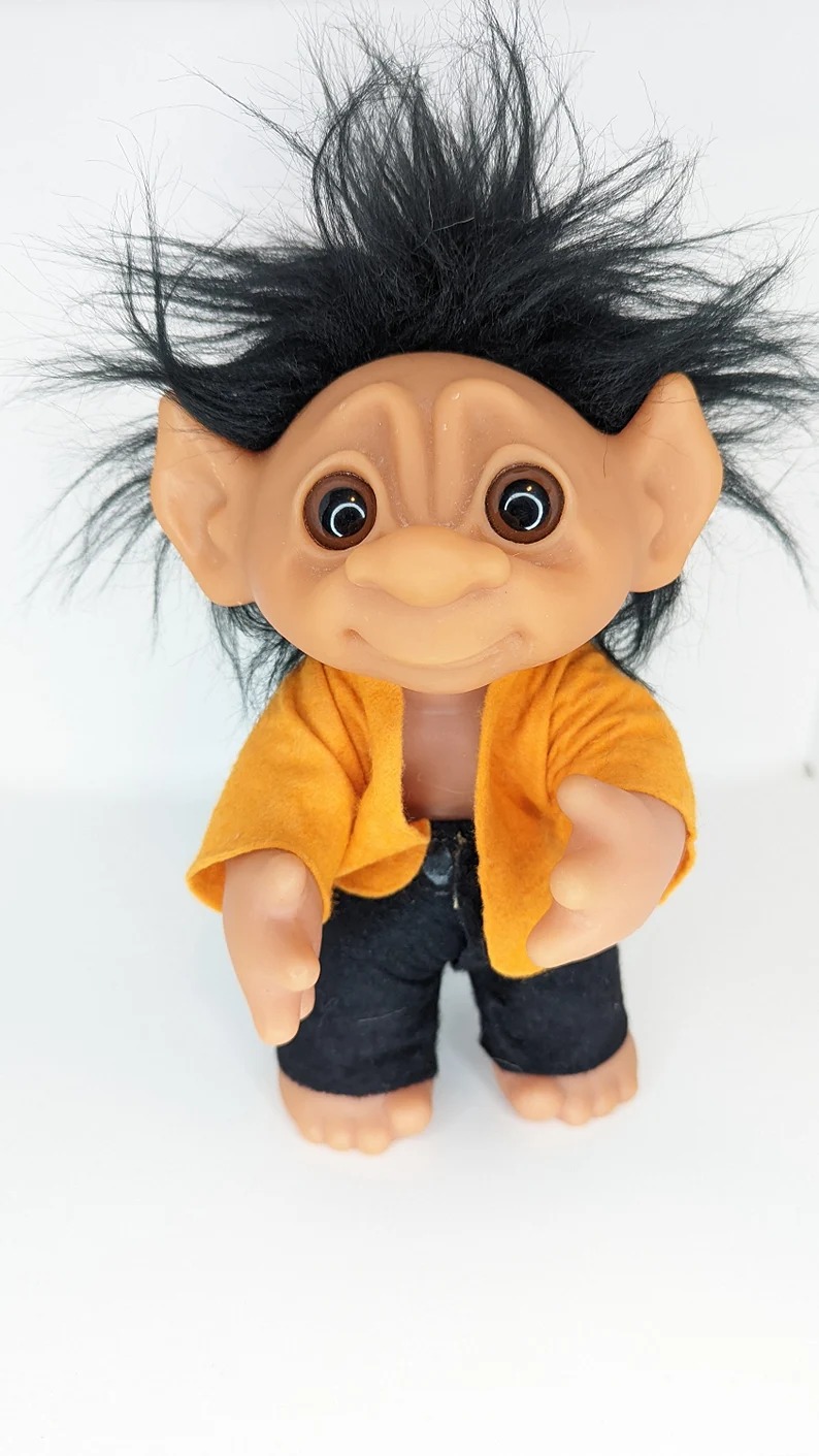 Troll doll Dam 8 Inch Collectible Black Hair