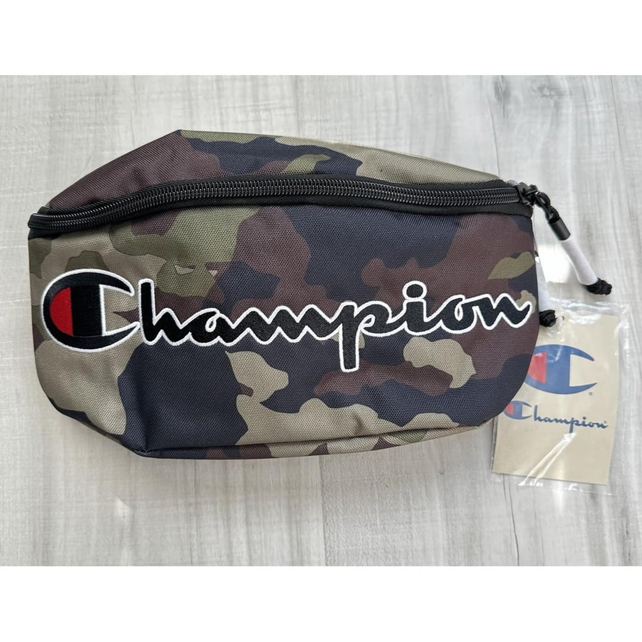 Champion Fanny Pack Waist Belt Bag Adjustable Camo Green Black Logo NEW