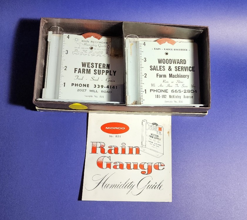 Vintage Morco No.831 Rain Gauge and Humidity Gauge Salesman Display In Box.